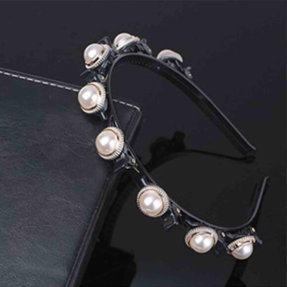 Vintage Pearl Headband Hairbands Pearl Bridal Hair Hoop White Faux Pearl Hair Ba - Picture 4 of 7